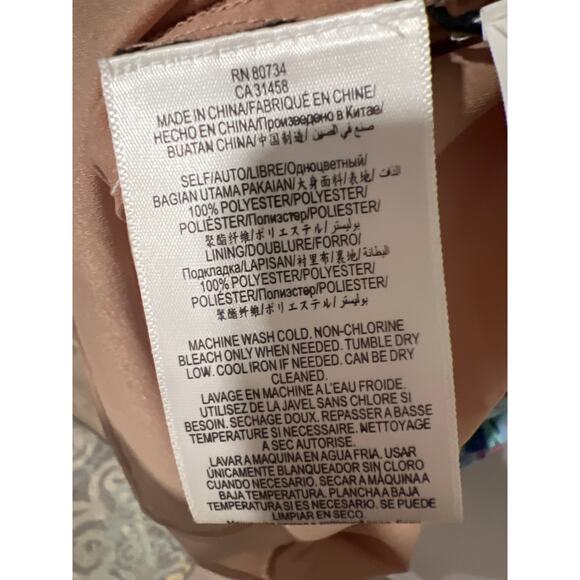 BCBGMaxazria Tropical Print Pink and Blue Dress, Size XS, KB406 - Picture 4 of 6